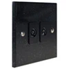 Twin Isolated TV | Coaxial Socket - Black Trim