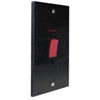 45 Amp Double Pole Switch with Neon - Double Plate - Black Trim