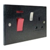 45 Amp Double Pole Switch with 13 Amp Socket - Black Trim