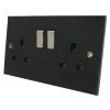 Double 13 Amp Socket - Black Trim