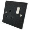 Single 13 Amp Socket - Black Trim