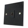 Single Isolated TV | Coaxial Socket - Black Trim