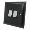 2 Gang 2 Way 10 Amp Switches - Black Trim