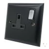 Single 13 Amp Socket - Black Trim