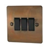 3 Gang 2 Way 10 Amp Switches - Black