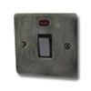 20 Amp Double Pole Switch with Neon - Black Nickel Switch Burnished Flat Burnished Pewter 20 Amp Switch