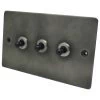 3 Gang 2 Way 20 Amp Toggle Light Switches - Black Toggles