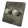 2 Gang 2 Way Push Switch - Stainless Knob