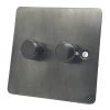 2 Gang 2 Way Push Switch - Black Knob