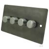 4 Gang 2 Way Push Switches - Stainless Knob