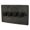 4 Gang 2 Way Push Switches - Black Knob