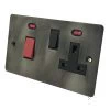 45 Amp Double Pole Switch with 13 Amp Socket - Black Trim