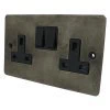 Double 13 Amp Socket - Black Switch