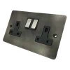 Double 13 Amp Socket - Steel Switch