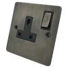 Single 13 Amp Socket - Black Nickel Switch