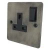 Single 13 Amp Socket - Black Switch