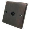 Single Non Isolated TV | Coaxial Socket - Black Trim