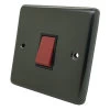 45 Amp Double Pole Switch - Single Plate - Black Trim