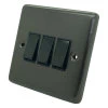 3 Gang 2 Way 10 Amp Switches - Black Trim