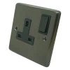 Single 13 Amp Socket - Black Trim