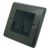 2 Gang RJ45 Cat5e Socket - Cat5 and Cat6 available on request - Black Trim