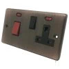 45 Amp Double Pole Switch with 13 Amp Socket - Black Trim