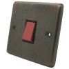 45 Amp Double Pole Switch with Neon - Single Plate - Black Trim