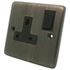 Single 13 Amp Socket - Black Trim