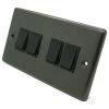 4 Gang 2 Way 10 Amp Switches - Black Trim