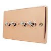 4 Gang 2 Way 10 Amp Dolly Switches - Chrome Toggle