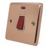 45 Amp Double Pole Switch with Neon - Single Plate - White Trim