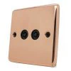 Twin Non Isolated TV | Coaxial Socket - Black Trim