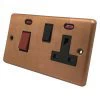 45 Amp Double Pole Switch with 13 Amp Socket - Black Trim