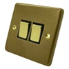 2 Gang 2 Way 10 Amp Switches - Brass Switches