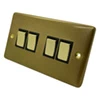 4 Gang 2 Way 10 Amp Switches - Brass Switches