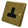 3 Round Pin 5 Amp Socket - Black Trim