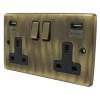 Double Socket with USB A Charging Ports