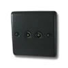 Twin Non Isolated TV | Coaxial Socket - Black Trim