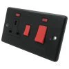 45 Amp Double Pole Switch with 13 Amp Socket - Black Trim