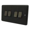 4 Gang 10 Amp 2 Way Light Switches - Black Nickel Switches