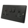 Double 13 Amp Socket - Black Trim