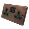 Double 13 Amp Socket - Black