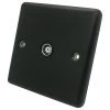 Single Non Isolated TV | Coaxial Socket - Black Trim