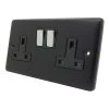 Double 13 Amp Socket - Black Trim