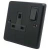 Single 13 Amp Socket - Black Trim