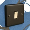 Classical Matt Black with Chrome Intermediate Light Switch - 1