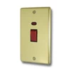 Double Plate - 1 Gang - Used for shower and cooker circuits. Switches both live and neutral poles : Black Trim