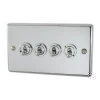 4 Gang Blank Switch Plate (No Switches or Dimmers) - Please select your combination of 4 switches or dimmers from the items below.