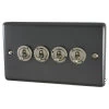 4 Gang Blank Switch Plate (No Switches or Dimmers) - Please select your combination of 4 switches or dimmers from the items below.