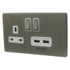 13 Amp Single Socket With 2 USB A Charging Ports - White Trim